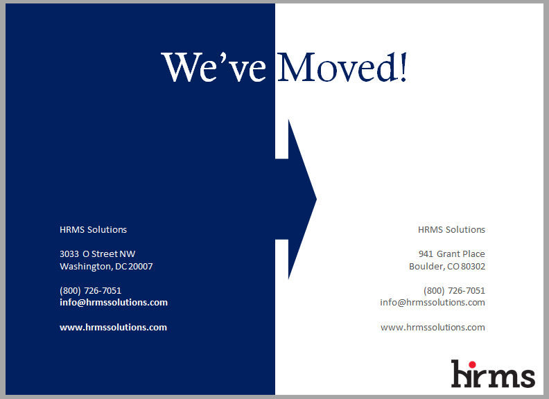 We've Moved - HRMS