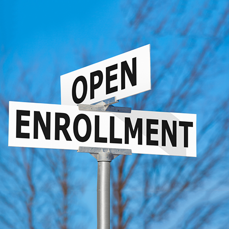 open enrollment road sign